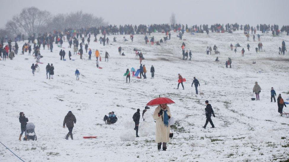 People on Hampstead Heath in north London