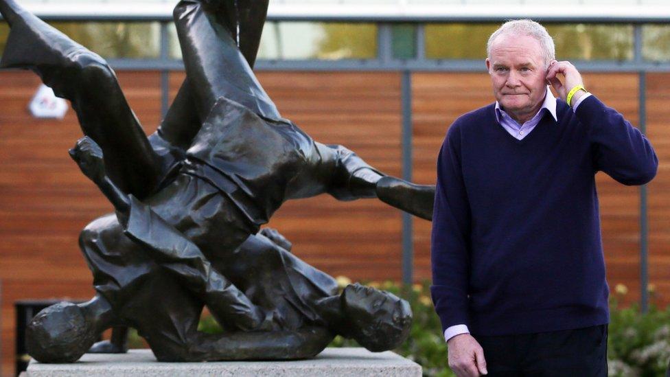 Sinn Féin's Martin McGuinness outside the count centre in Londonderry