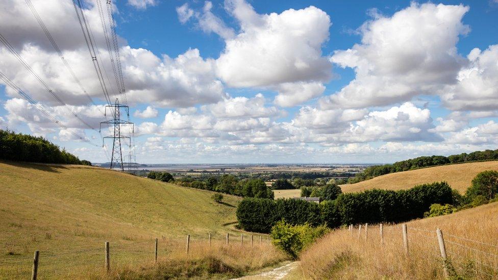 A power line in East Yorkshire