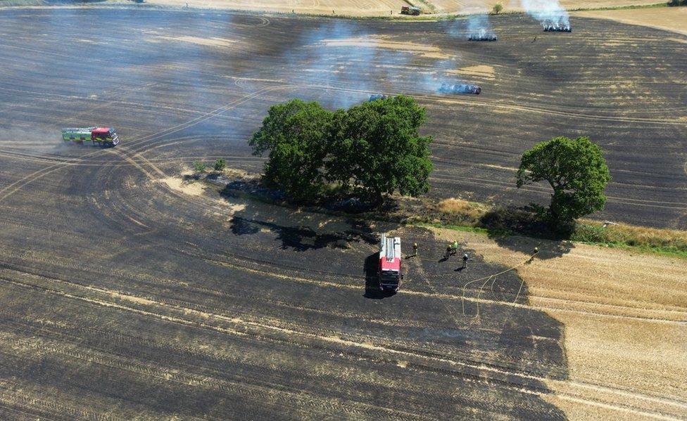 Grass fire in Scripton Gill, Brandon