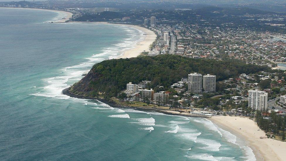 Burleigh Heads, a popular holiday spot for families on Queensland's Gold Coast