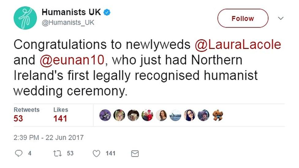 Humanists UK tweet