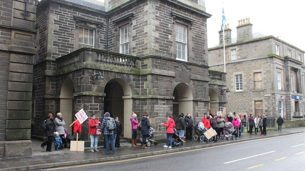 Demonstration opposing changes to maternity services in the Far North