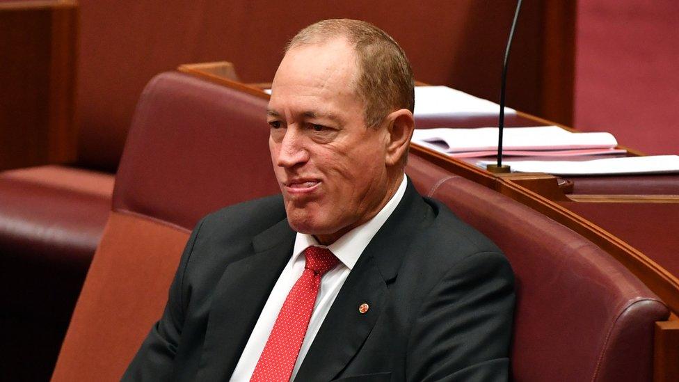 Fraser Anning speaking at a press conference in March