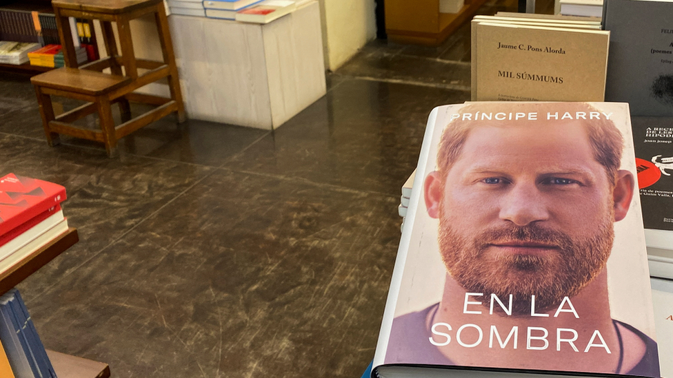 Prince Harry's book seen on sale in a bookstore in Barcelona before its official release date