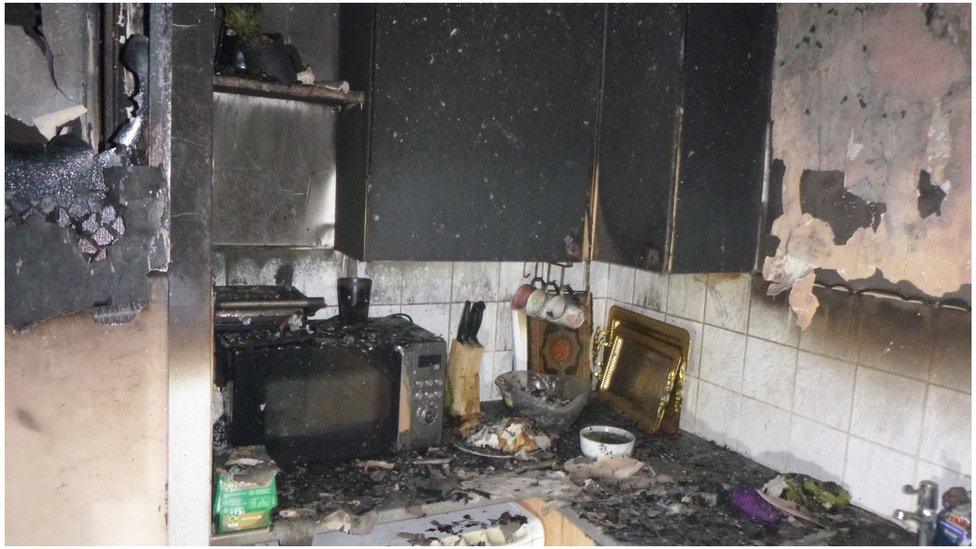 damaged kitchen