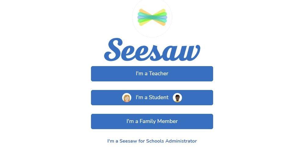 A screenshot of the Seesaw login page