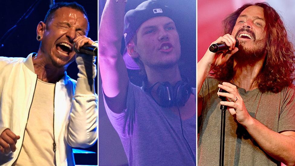 Chester Bennington, Avicii and Chris Cornell