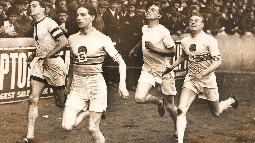 Cecil Griffiths wins a race in 1923