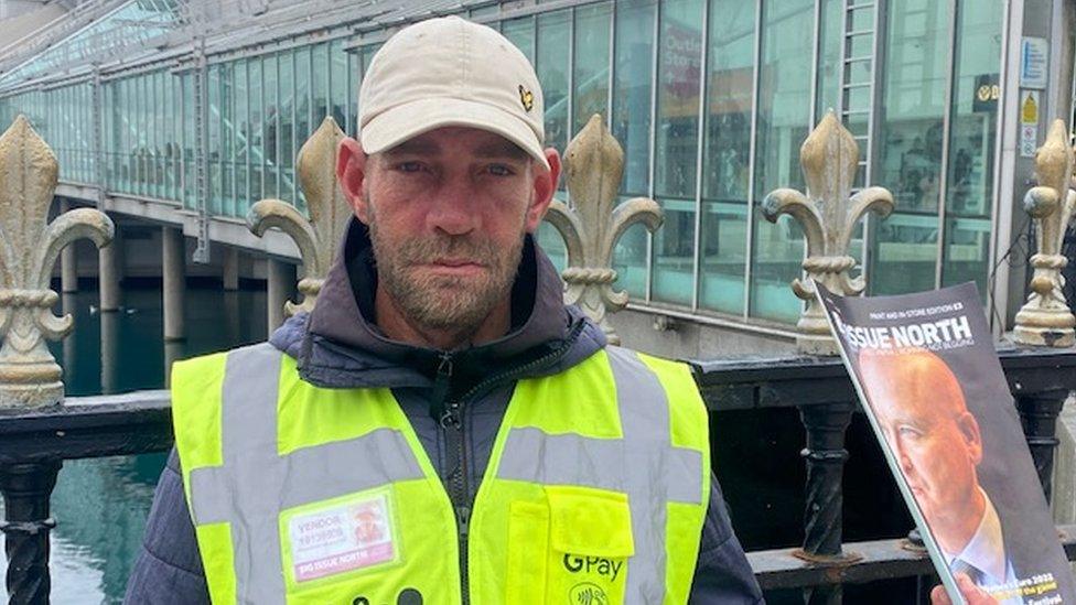 Big Issue North seller Shaun Vagg says trade has slumped