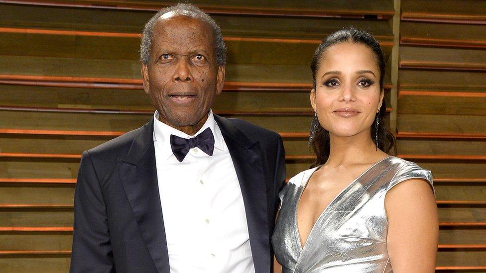 Sidney Poitier with daughter Sydney