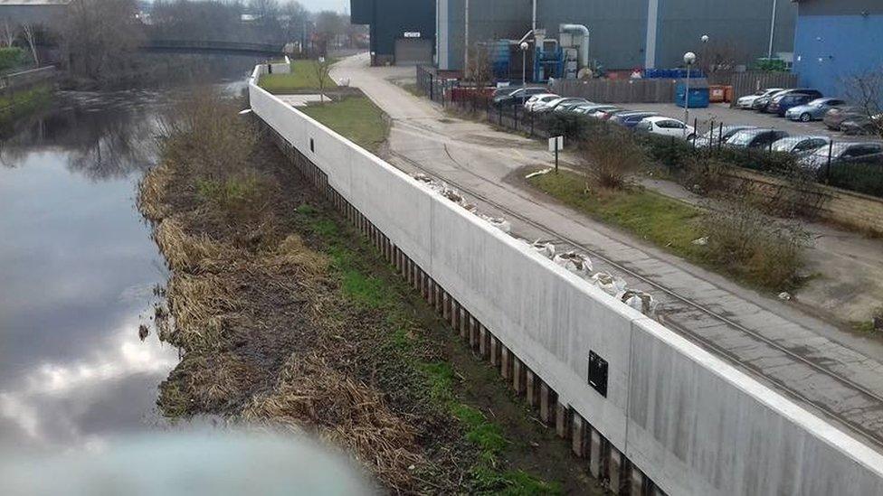 New gravity walls were installed as part of the flood defences