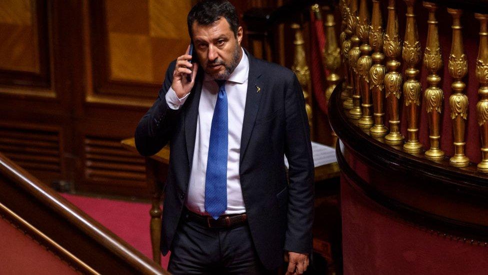 Matteo Salvini in the Senate on 20 July 2022