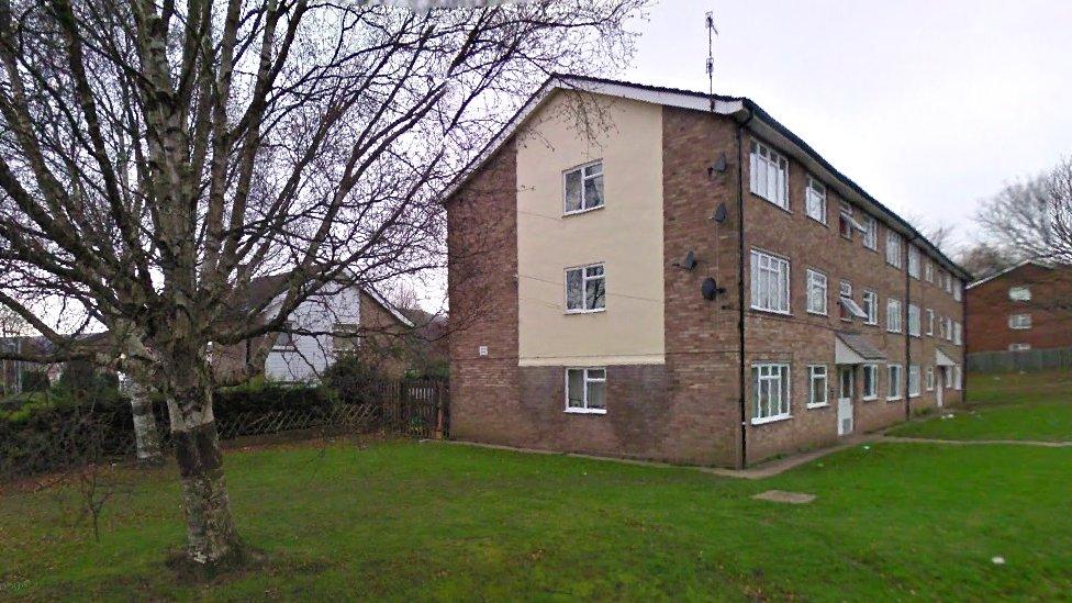 A block of flats in St Andrews Crescent, Mardy, Abergavenny