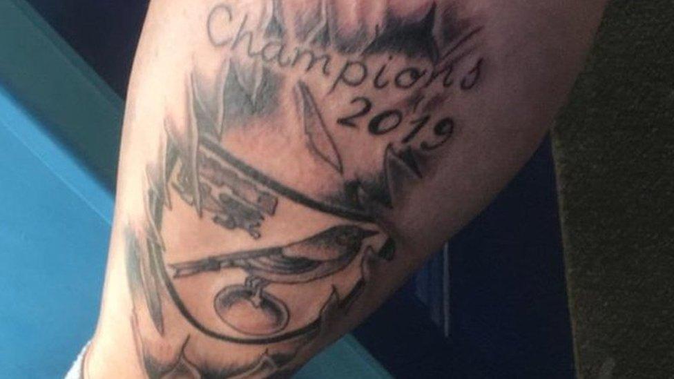 Shaun Hood's Norwich City Champions 2019 tattoo