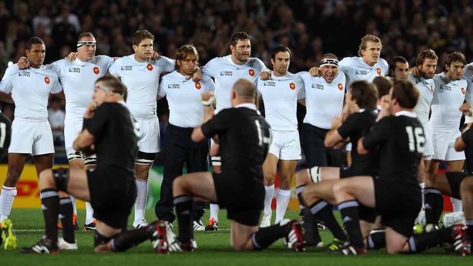 France team confront All Black Haka