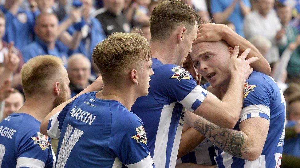 Former Linfield striker Aaron Burns came on as a substitute and scored to put Coleraine 2-1 up