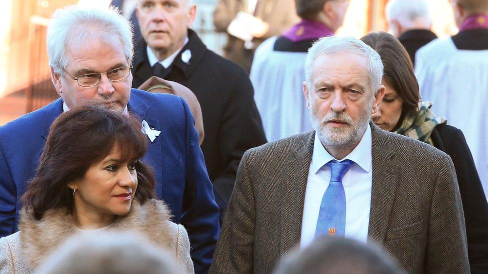 Jeremy Corbyn at Carl Sargeant's funeral