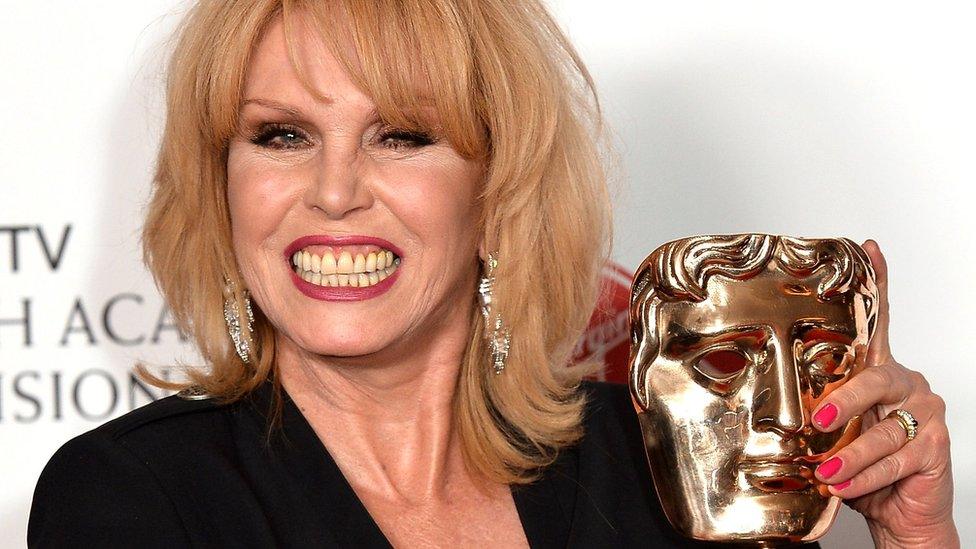 Joanna Lumley with her Bafta TV Award in 2017