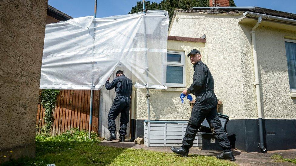 Search officers enter the house in Bradninch