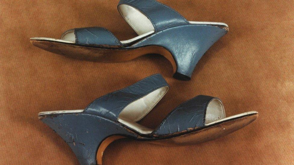 The blue mule shoes