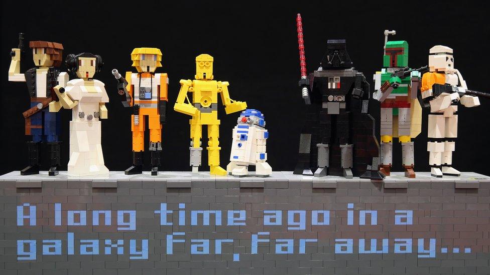 A Starwars themed Lego display sits on a stand on the opening day of BRICK 2014 at the Excel Centre on 27 November 2014 in London