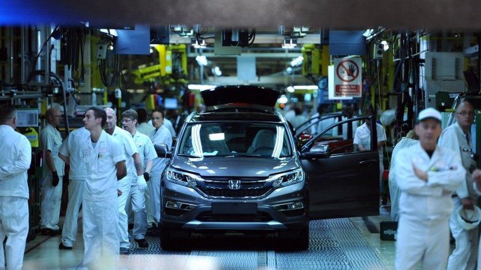 Workers at the Swindon Honda factory