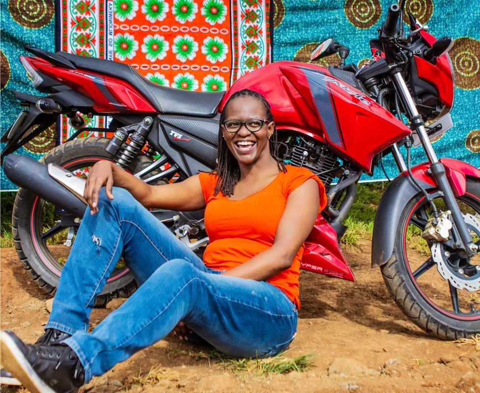 Kenyan biker Amanya Kuchio