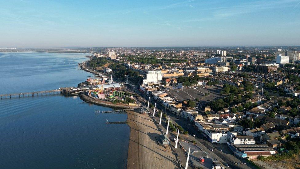 Southend-on-Sea aerial view of the pier