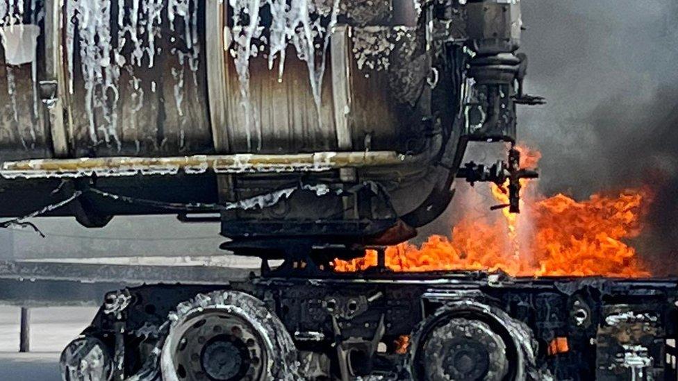 Oil tanker fire