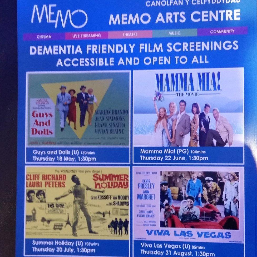 A flyer for dementia film screenings