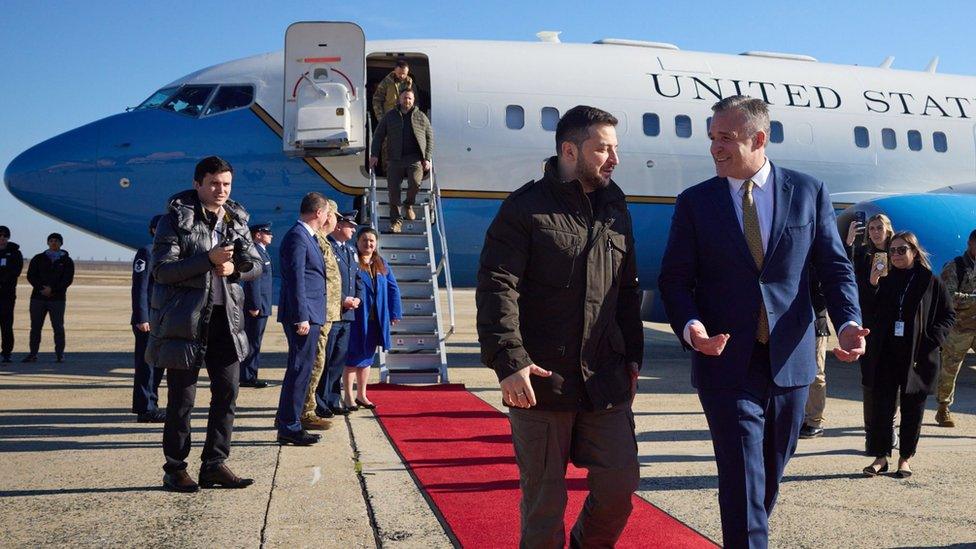 Zelensky arrives at Joint Base Andrews near Washington