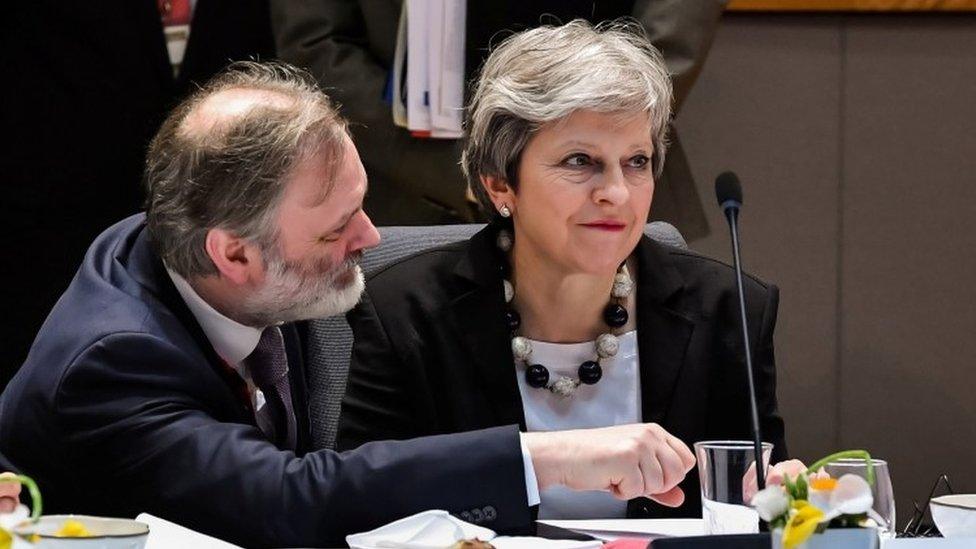 Theresa May and Britain's Permanent Representative to the European Union Tim Barrow