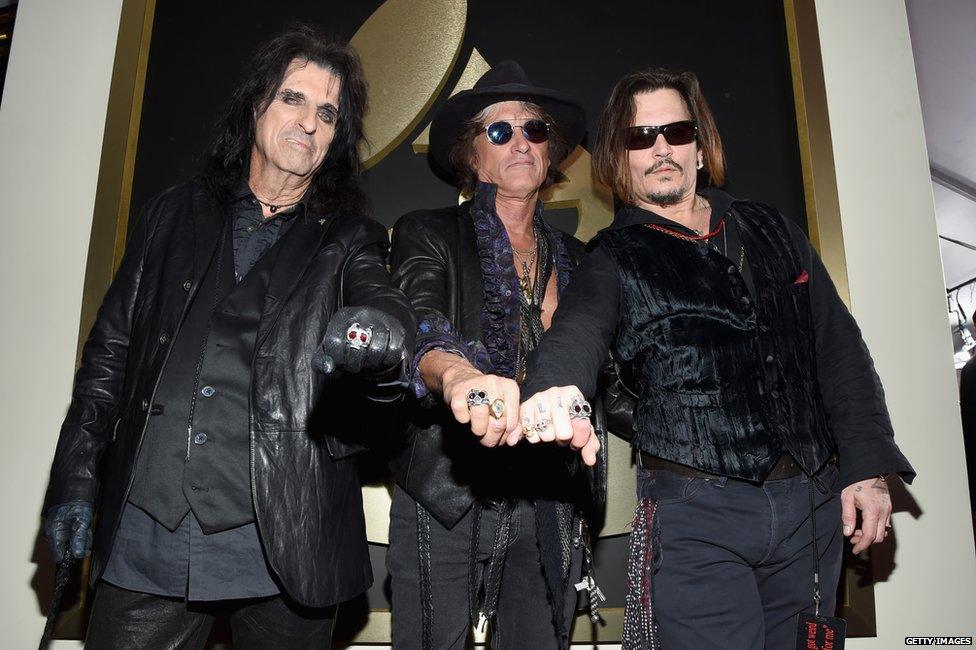 Alice Cooper, Joe Perry and Johnny Depp