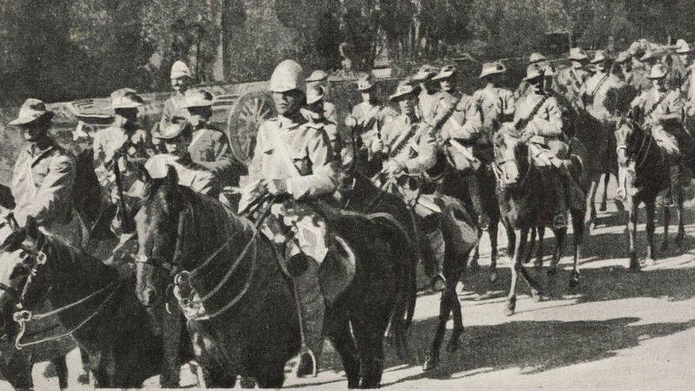 Light cavalry, defenders of Mafeking, in 1900