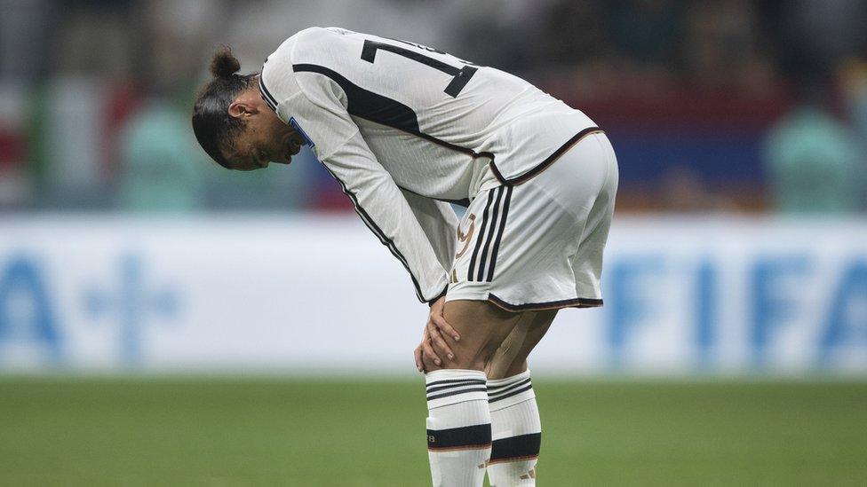 Leroy Sane of Germany looks sad following the FIFA World Cup Qatar 2022 Group E match between Costa Rica and Germany