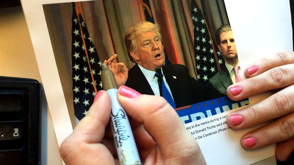 Donald Trump and a gold sharpie