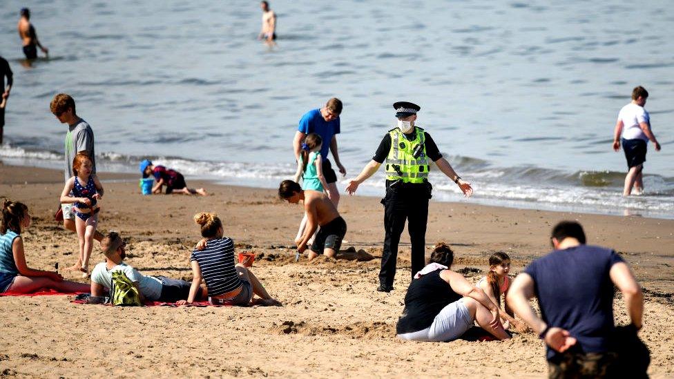 Police on Portobello beach