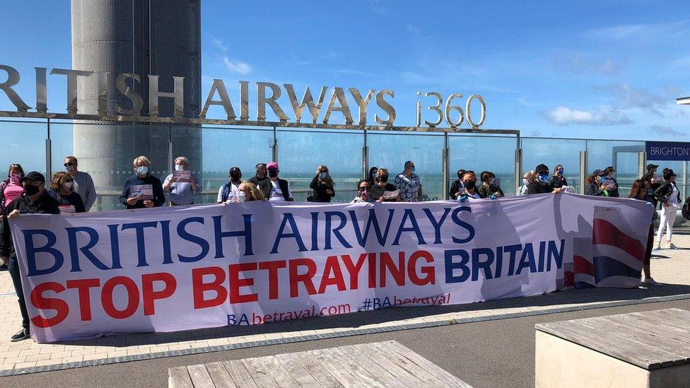 BA protest outside the i360