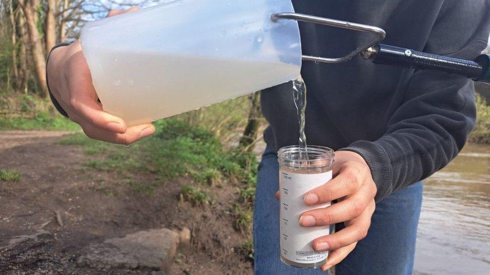 Samples of River water collected by Conham Bathing group