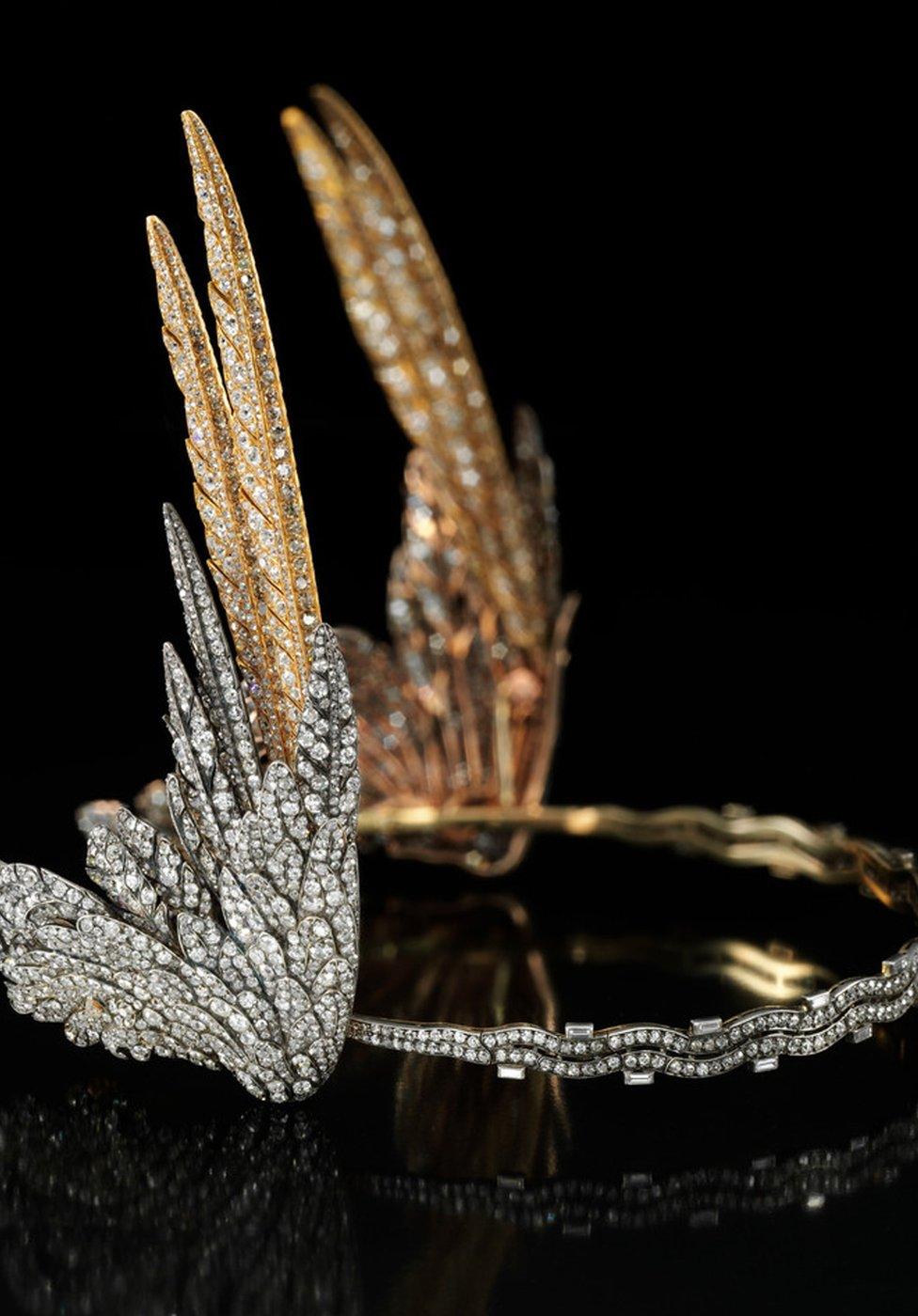 A diamond-winged Cartier tiara will be one of the items on display