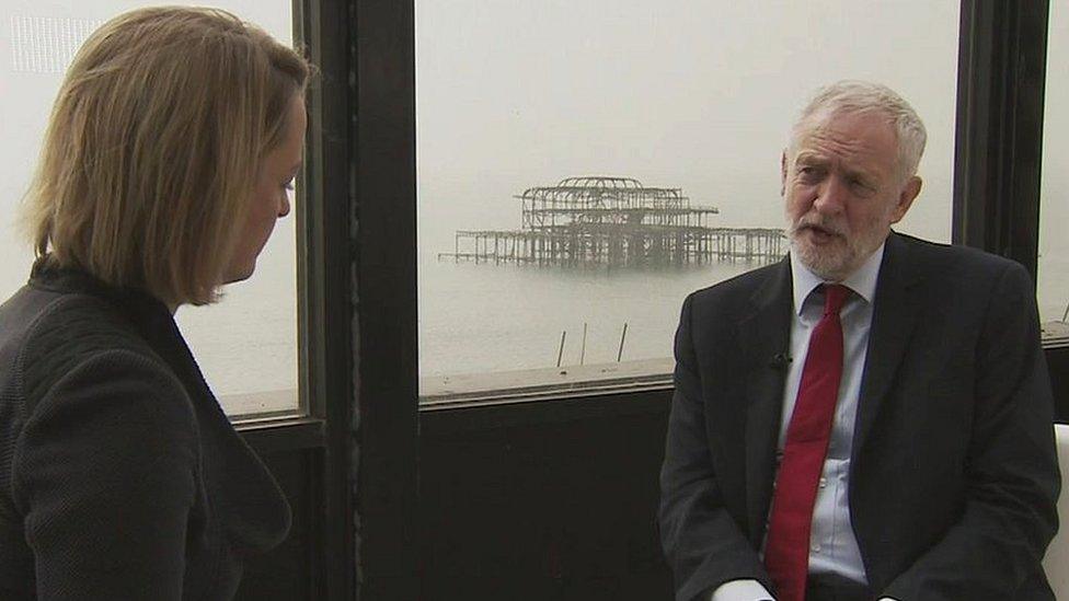 Corbyn and Laura Kuenssberg