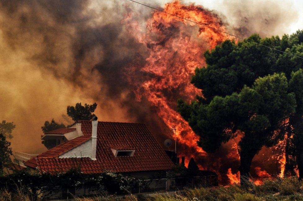 Wildfire near Athens, 23 Jul 18