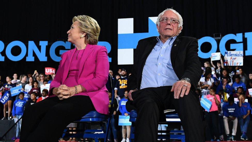 Hillary Clinton and Bernie Sanders