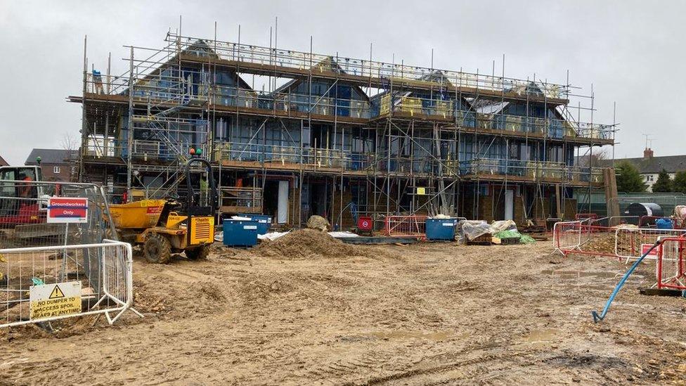 New homes under construction in Hook Norton