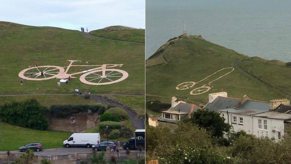 The bike was vandalised to look like a penis