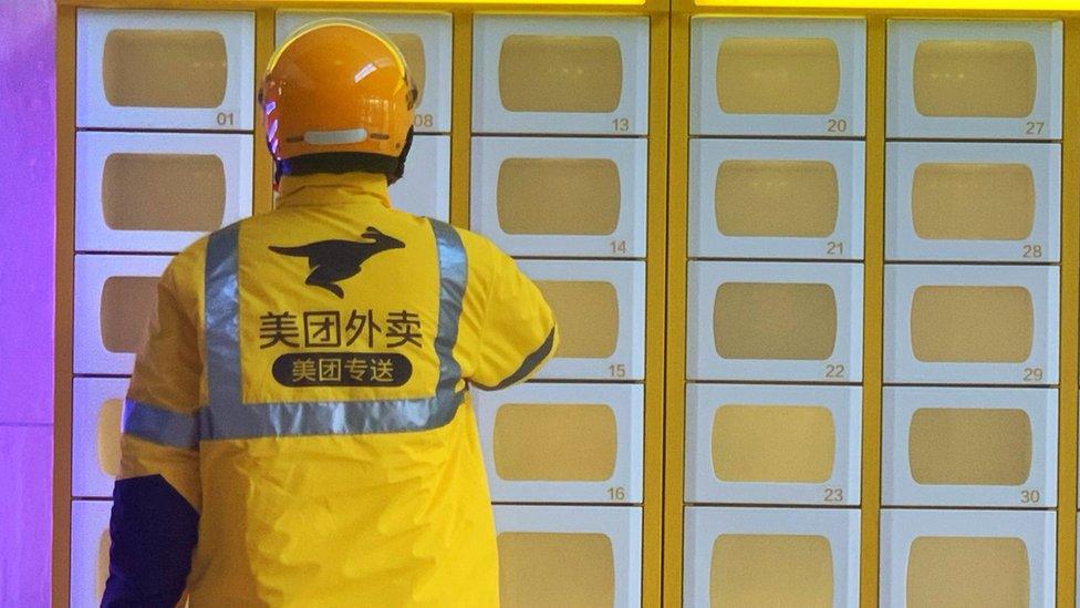 A driver delivers food to a hospital in Wuhan