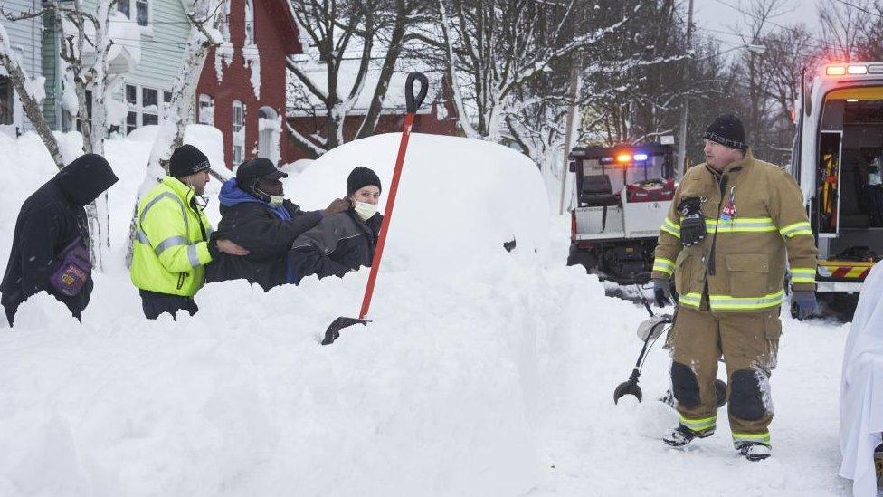 Wyoming County medical teams respond to a call as the city of Buffalo continues to deal with the effects of a massive winter storm