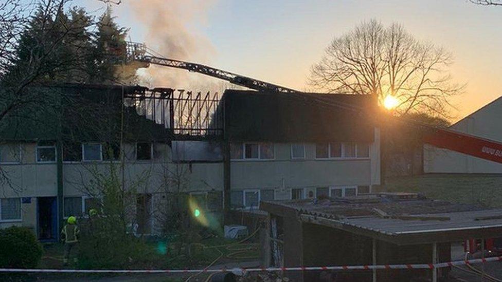 Fire destroyed house