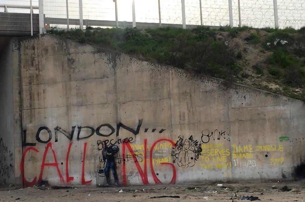 London Calling graffiti in Calais